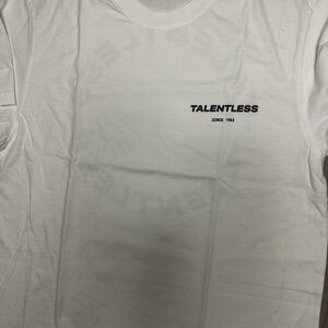 Talentless Men’s Circle Premium White Tee with Black Logo